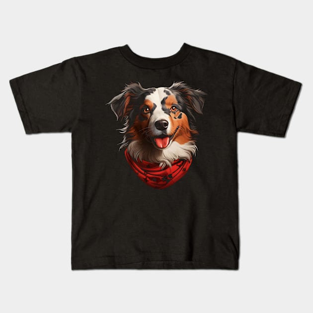 Smiling Shepherd Kids T-Shirt by Quotee